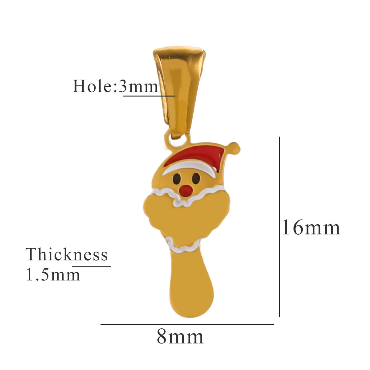 Gold color / 1 Piece Classic Cute Style Christmas Cartoon Letter Y Shape Titanium Steel  Gold Color Unisex Pendant Picture25